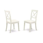 HomeStock Dublino Set da Pranzo Rotondo da 5 Pezzi Lino Bianco