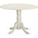 HomeStock Dublino Set da Pranzo Rotondo da 5 Pezzi Lino Bianco
