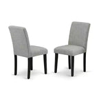 Set da pranzo HomeStock 5 pezzi, tavolo rettangolare, sedie Parson in lino, moderno