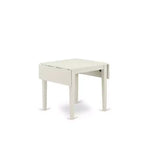 Set da pranzo HomeStock 5 pezzi, tavolo bianco in lino con sedie azzurre