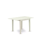 HomeStock Set tavolo da pranzo 3 pezzi Include un tavolo da cucina e 2 sedie da pranzo moderne con sedile e schienale a doghe in legno duro asiatico, finitura bianco lino