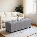 LEDREM 43.3 Panca Contenitore, Poggiapiedi con Gambe, Pouf Contenitore, Panca Rettangolare per Fondo Letto, Baule Contenitore, Carico fino a 300 kg, Robusta