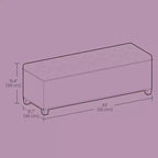 LEDREM 43.3 Panca Contenitore, Poggiapiedi con Gambe, Pouf Contenitore, Panca Rettangolare per Fondo Letto, Baule Contenitore, Carico fino a 300 kg, Robusta