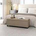 LEDREM 43.3 Storage Ottoman Bench, Foot Rest with Legs, Ottoman with Storage, Rectangle End of Bed Bench, Storage Chest, Load up to 660 lb, Study