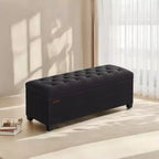 LEDREM 43.3 Panca Contenitore, Poggiapiedi con Gambe, Pouf Contenitore, Panca Rettangolare per Fondo Letto, Baule Contenitore, Carico fino a 300 kg, Robusta