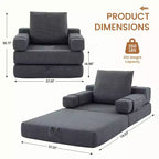 HYEORY Poltrona Pieghevole Moderna Trasformabile Divano Letto Futon