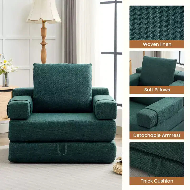 HYEORY Poltrona Pieghevole Moderna Trasformabile Divano Letto Futon