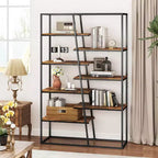 Libreria alta 71 Costway con struttura in metallo resistente Scaffale a 7 ripiani stile industriale