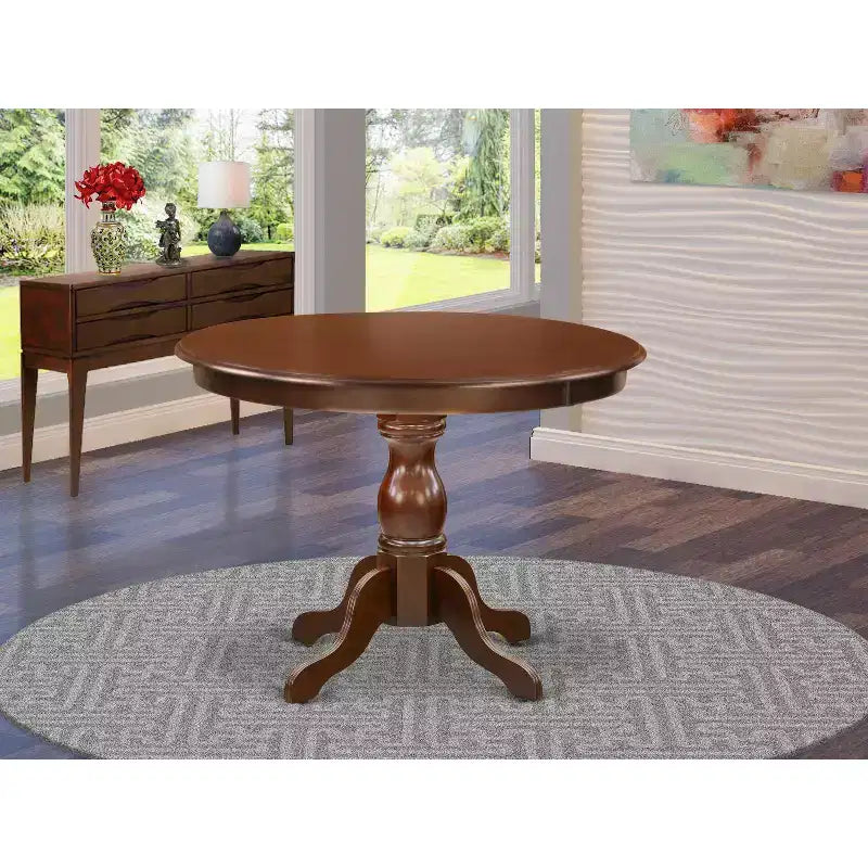 Tavolo da Cucina Moderno HomeStock con Piano e Gambe a Piedistallo in Legno Asiatico