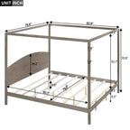 Letto a baldacchino King Size in stile minimalista Whisen con testiera curva e gambe di supporto in legno