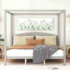Letto a baldacchino King Size in stile minimalista Whisen con testiera curva e gambe di supporto in legno
