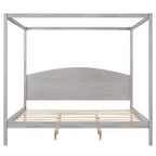 Letto a baldacchino King Size in stile minimalista Whisen con testiera curva e gambe di supporto in legno