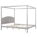 Letto a baldacchino King Size in stile minimalista Whisen con testiera curva e gambe di supporto in legno