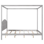 Letto a baldacchino King Size in stile minimalista Whisen con testiera curva e gambe di supporto in legno