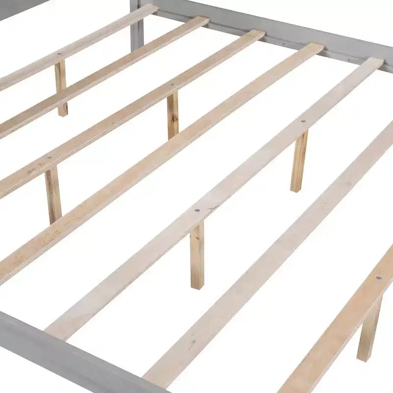 Letto a baldacchino King Size in stile minimalista Whisen con testiera curva e gambe di supporto in legno