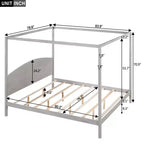 Letto a baldacchino King Size in stile minimalista Whisen con testiera curva e gambe di supporto in legno