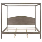Letto a baldacchino King Size in stile minimalista Whisen con testiera curva e gambe di supporto in legno