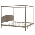 Letto a baldacchino King Size in stile minimalista Whisen con testiera curva e gambe di supporto in legno