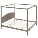 Letto a baldacchino King Size in stile minimalista Whisen con testiera curva e gambe di supporto in legno