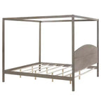 Letto a baldacchino King Size in stile minimalista Whisen con testiera curva e gambe di supporto in legno