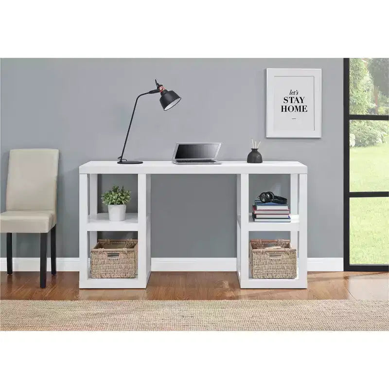 Scrivania computer doppia con piedistallo Parsons Ameriwood Home