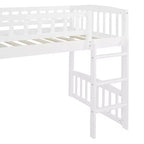 Whisen Letto a soppalco in legno con scivolo e scaletta, 196.6 cm L x 225.8 cm W, misura singola