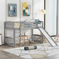 Whisen 77.4''L  88.9''W Twin Size Wood Loft Bed with Slide and Ladder