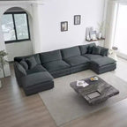 Divano a U modulare: chaise longue reversibile, doppi pouf e comfort eccezionale