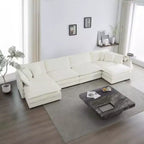 Modular U-Shape Sofa: Reversible Chaise, Double Ottomans, and Supreme Comfort