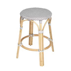 24 Natural Gray And Heavy Duty Plastic and Rattan Backless Counter Height Bar Chair