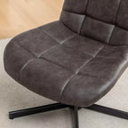 Poltrona girevole Arlena Roundhill Furniture in similpelle trapuntata