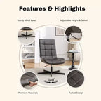 Poltrona girevole Arlena Roundhill Furniture in similpelle trapuntata