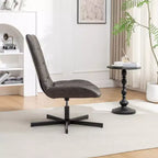 Poltrona girevole Arlena Roundhill Furniture in similpelle trapuntata