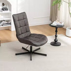 Poltrona girevole Arlena Roundhill Furniture in similpelle trapuntata