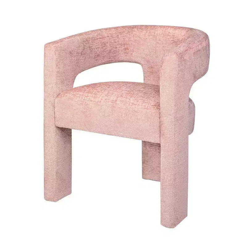Poltrona con braccioli scultorei rivestita in tessuto jacquard di lusso moderno Jofran Gwen, colore rosa