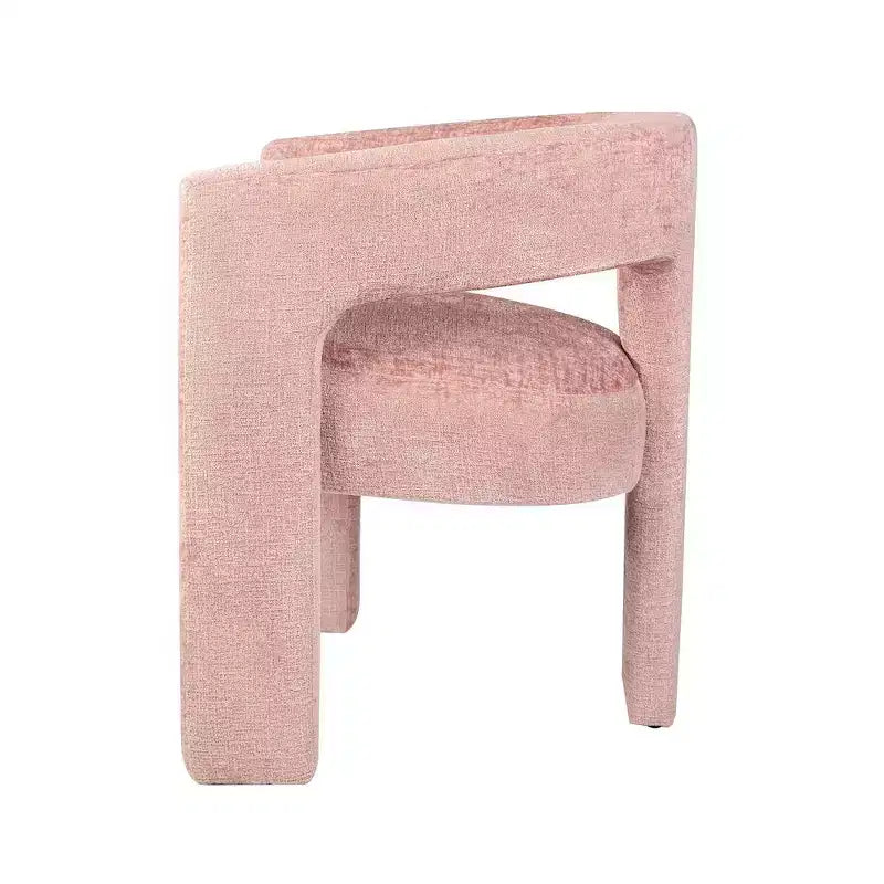 Poltrona con braccioli scultorei rivestita in tessuto jacquard di lusso moderno Jofran Gwen, colore rosa