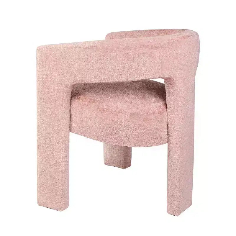 Poltrona con braccioli scultorei rivestita in tessuto jacquard di lusso moderno Jofran Gwen, colore rosa