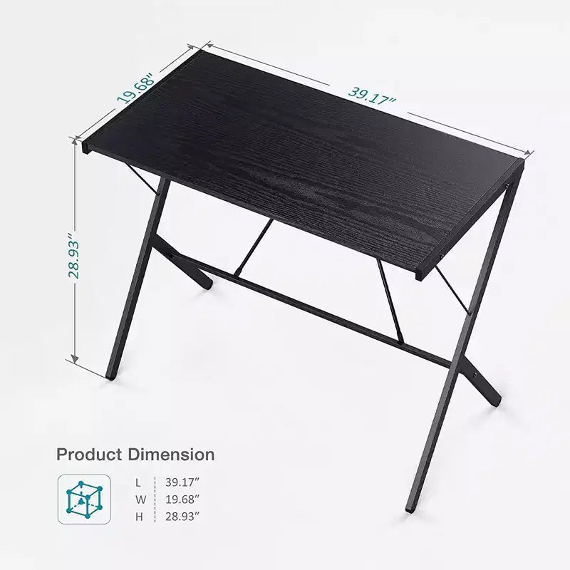 Mehoom Scrivania moderna in metallo per ufficio domestico, tavolo, nero, 90 cm