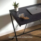 Mehoom Scrivania moderna in metallo per ufficio domestico, tavolo, nero, 90 cm