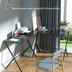 Mehoom Scrivania moderna in metallo per ufficio domestico, tavolo, nero, 90 cm