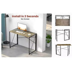 Interior Elements Scrivania Pieghevole Moderna per Computer Piccola per Ufficio Domestico, Rovere Marrone Chiaro, 39 pollici