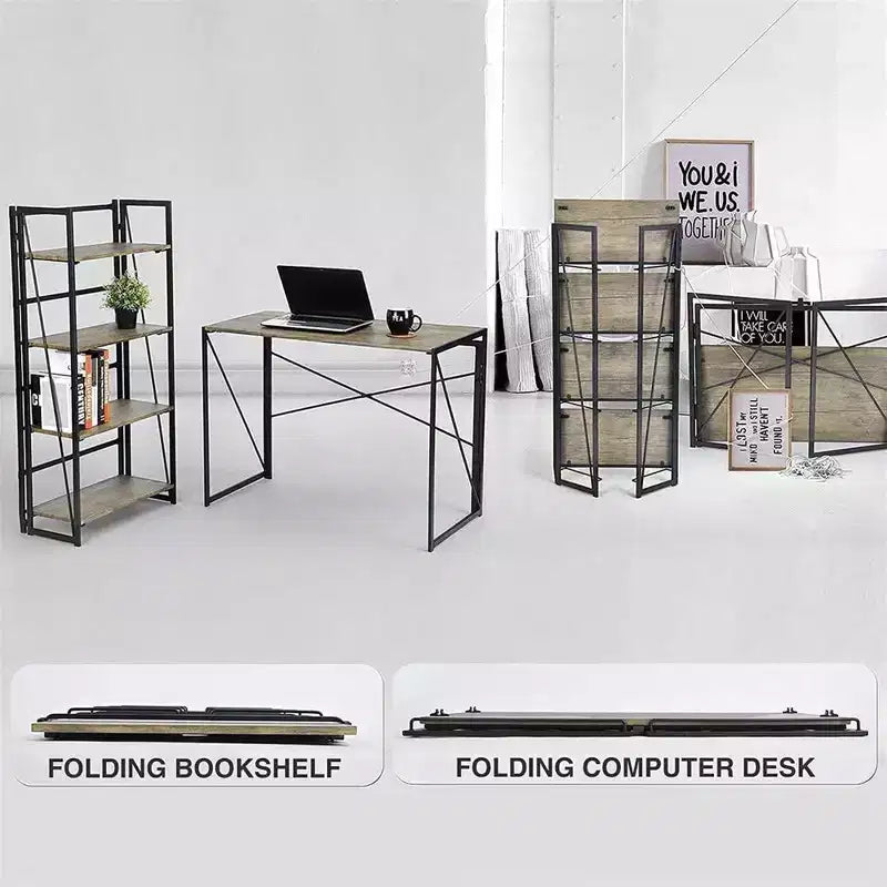 Interior Elements Scrivania Pieghevole Moderna per Computer Piccola per Ufficio Domestico, Rovere Marrone Chiaro, 39 pollici