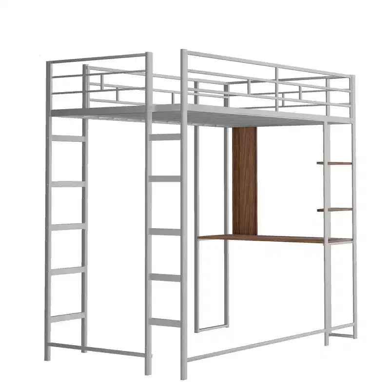 Whisen 42.1'' L x 79.5'' P Letto a soppalco in metallo con scrivania, mensola e scaletta integrati, struttura robusta in metallo