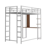 Whisen 42.1'' L x 79.5'' P Letto a soppalco in metallo con scrivania, mensola e scaletta integrati, struttura robusta in metallo