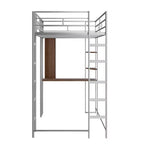 Whisen 42.1'' L x 79.5'' P Letto a soppalco in metallo con scrivania, mensola e scaletta integrati, struttura robusta in metallo