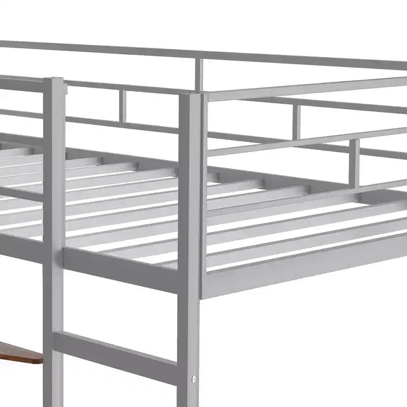 Whisen 42.1'' L x 79.5'' P Letto a soppalco in metallo con scrivania, mensola e scaletta integrati, struttura robusta in metallo