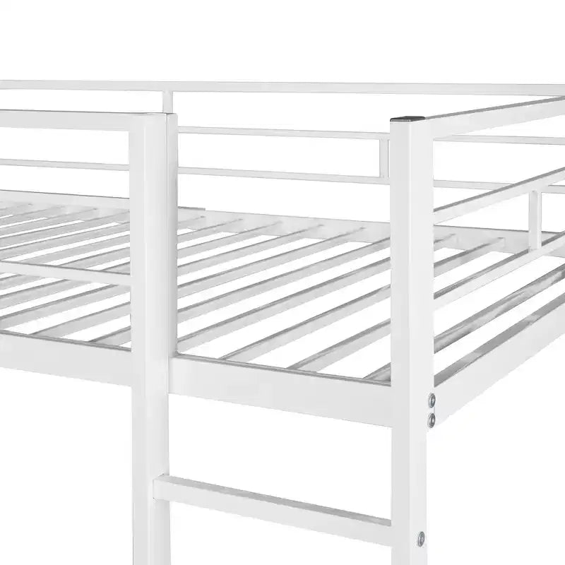 Whisen 42.1'' L x 79.5'' P Letto a soppalco in metallo con scrivania, mensola e scaletta integrati, struttura robusta in metallo