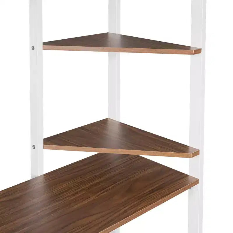 Whisen 42.1'' L x 79.5'' P Letto a soppalco in metallo con scrivania, mensola e scaletta integrati, struttura robusta in metallo