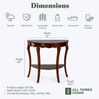 Tavolo console semicircolare in legno All Things Cedar con ripiano inferiore per soggiorno e ingresso, mobili d'accento, accenti classici, ciliegio