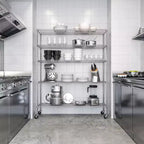 Scaffalatura in Acciaio a 5 Ripiani Seville Classics UltraDurable Certificata NSF, 152,4 cm L x 182,88 cm A x 45,72 cm P